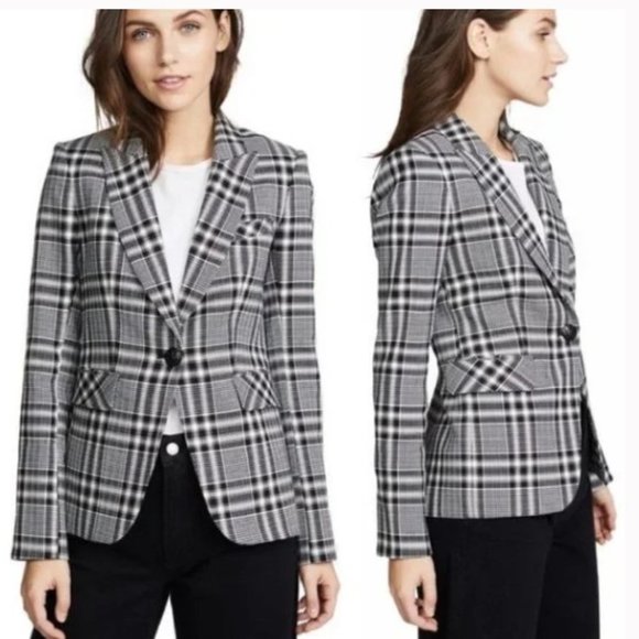 Veronica Beard Jackets & Blazers - Veronica Beard Ada Dickey Jacket Single Button Plaid Blazer 8